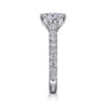 Luciole - 14K White Gold Cushion Cut Diamond Engagement Ring - 0.58 ct