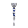 Damiana - 14K White Gold Cushion Cut Sapphire and Diamond Engagement Ring - 0.3 ct