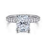 14K White Gold Elongated Cushion Cut Diamond Engagement Ring - 0.6 ct