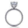 14K White Gold Elongated Cushion Cut Diamond Engagement Ring - 0.6 ct