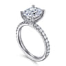 14K White Gold Elongated Cushion Cut Diamond Engagement Ring - 0.6 ct