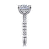 14K White Gold Elongated Cushion Cut Diamond Engagement Ring - 0.6 ct