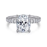 Winslow - 14K White Gold Elongated Cushion Diamond Engagement Ring - 0.38 ct