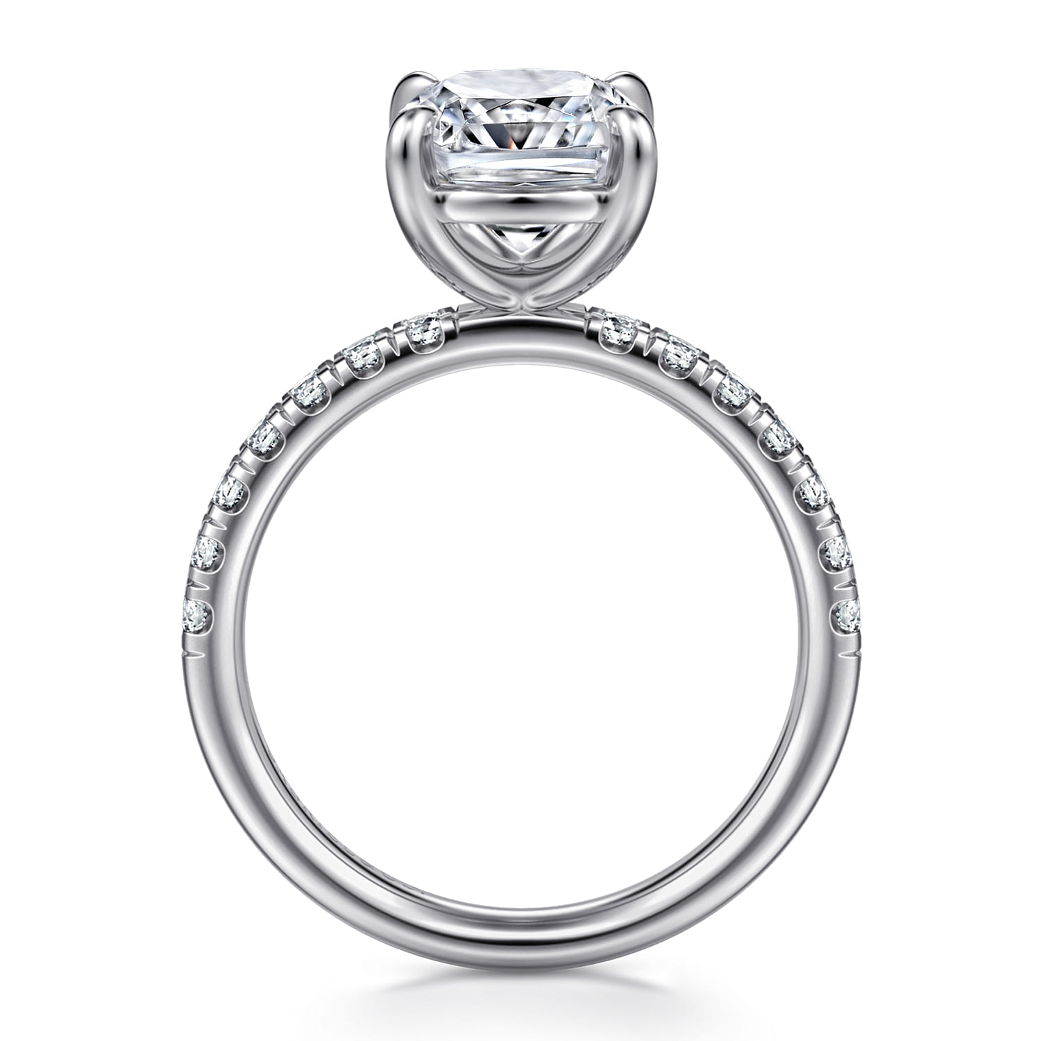 Winslow - 14K White Gold Elongated Cushion Diamond Engagement Ring - 0.38 ct - Shot 2