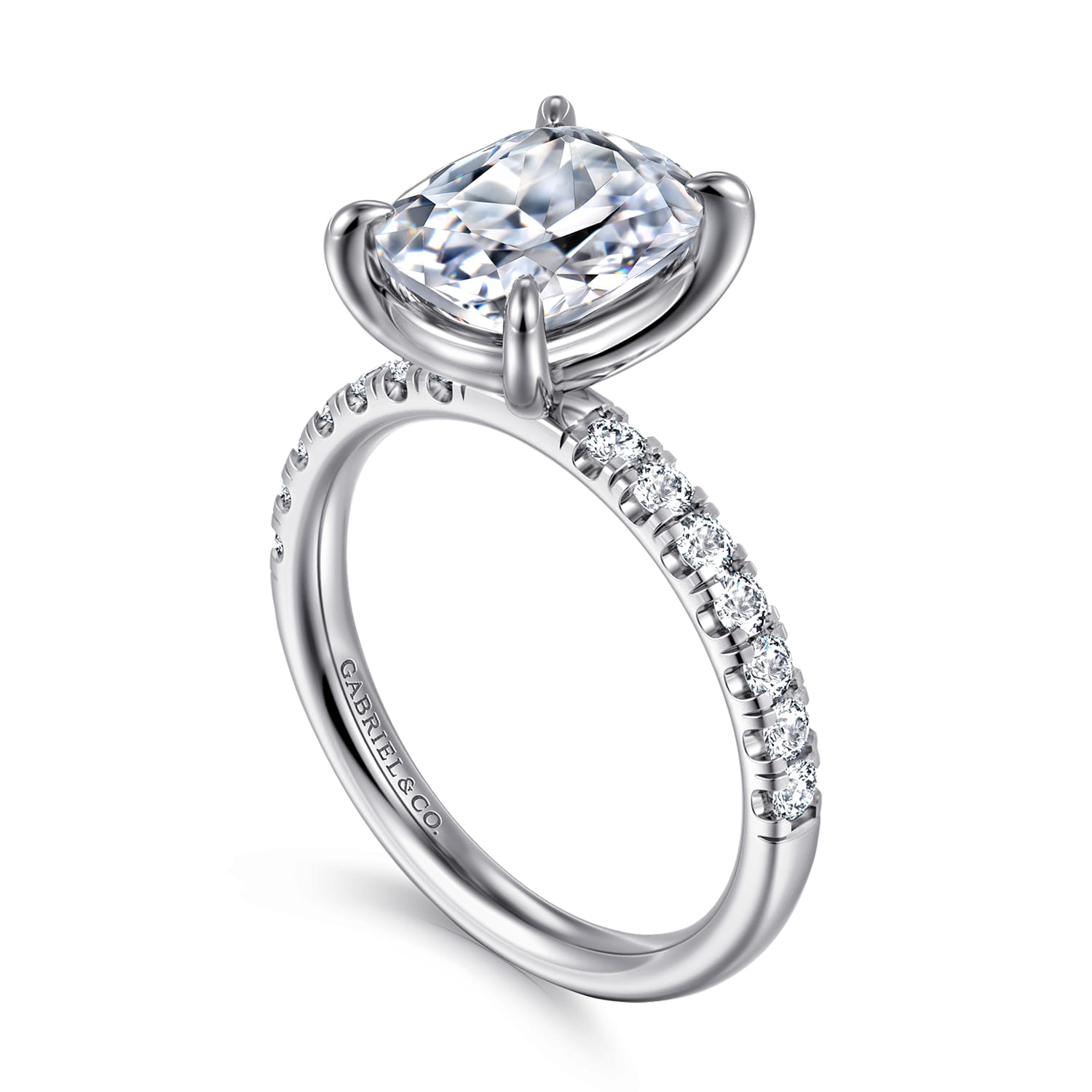 Winslow - 14K White Gold Elongated Cushion Diamond Engagement Ring - 0.38 ct - Shot 3