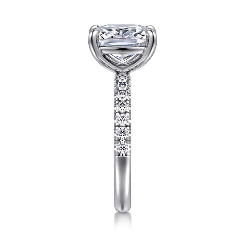 Winslow - 14K White Gold Elongated Cushion Diamond Engagement Ring - 0.38 ct - Shot 4
