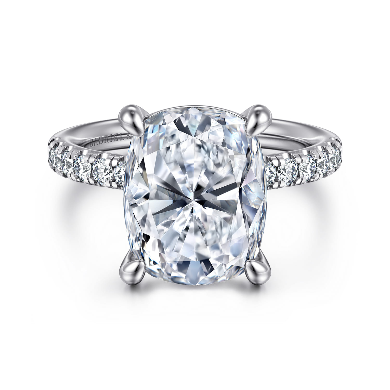 Winslow - 14K White Gold Elongated Cushion Diamond Engagement Ring - 0.35 ct - Shot 1