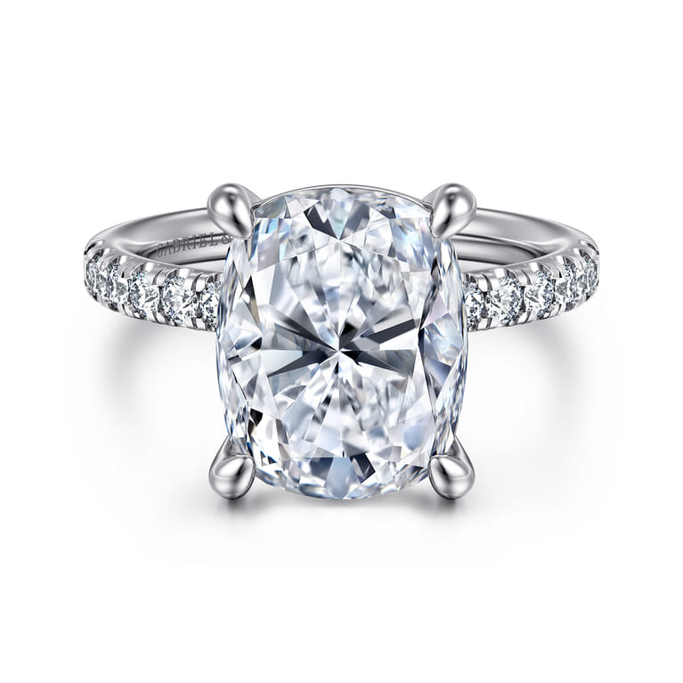 Winslow - 14K White Gold Elongated Cushion Diamond Engagement Ring - 0.35 ct - Shot 1
