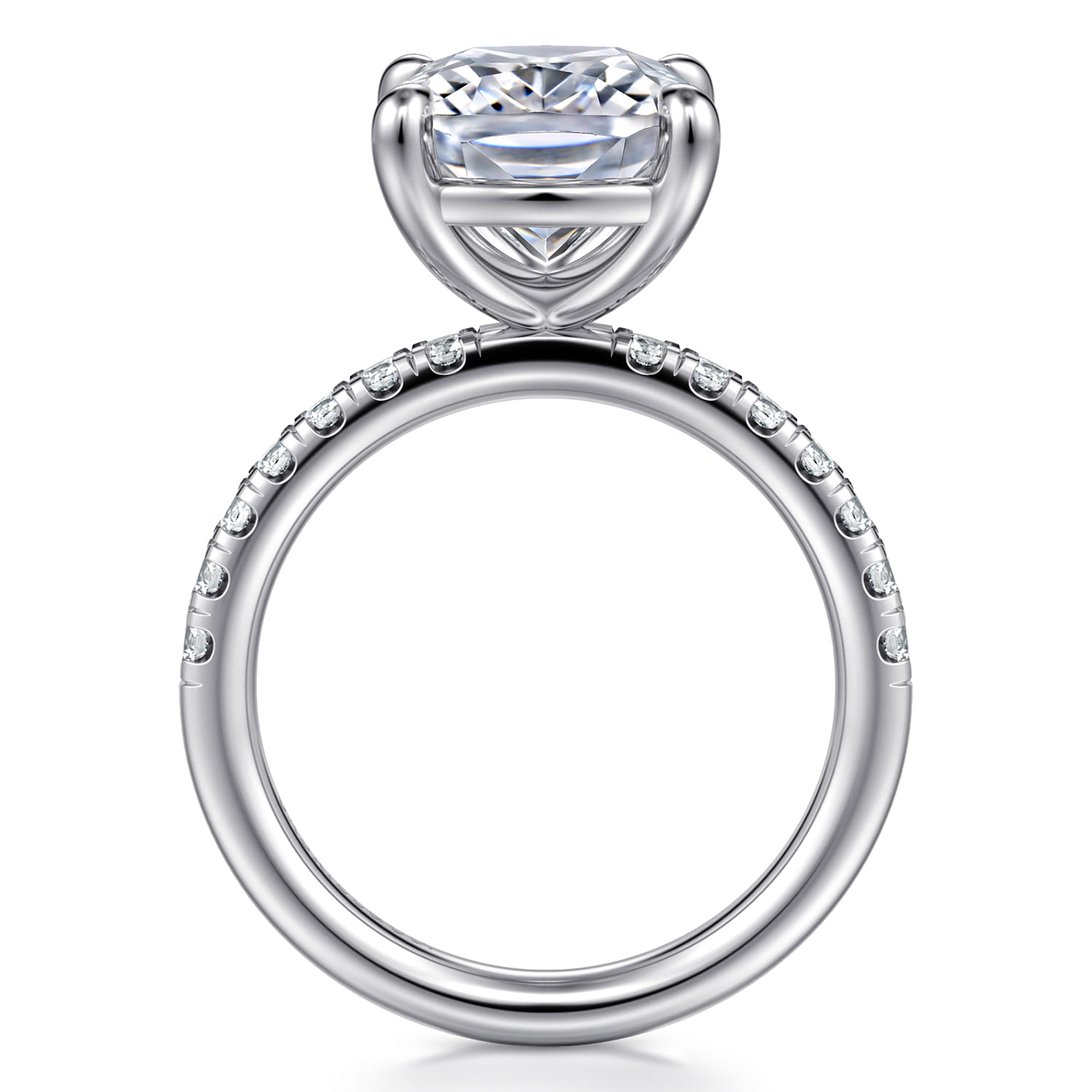 Winslow - 14K White Gold Elongated Cushion Diamond Engagement Ring - 0.35 ct - Shot 2