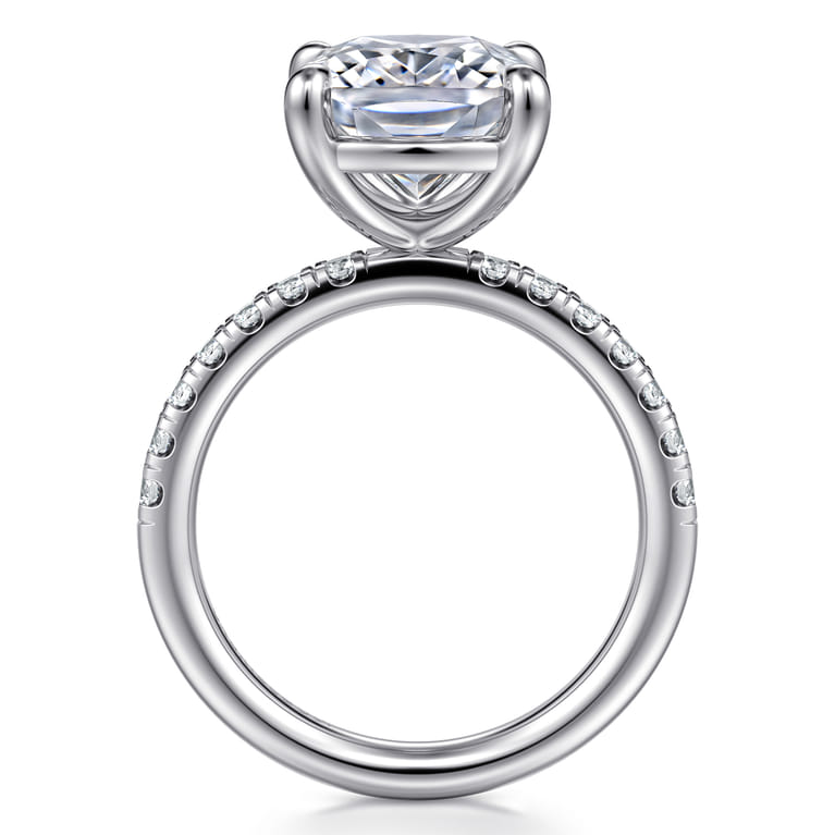 Winslow - 14K White Gold Elongated Cushion Diamond Engagement Ring - 0.35 ct - Shot 2