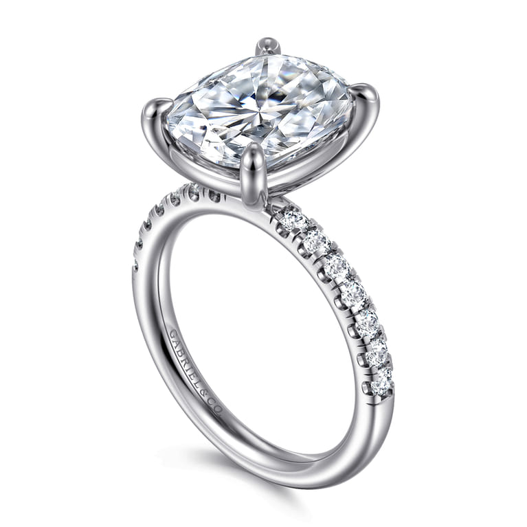 Winslow - 14K White Gold Elongated Cushion Diamond Engagement Ring - 0.35 ct - Shot 3