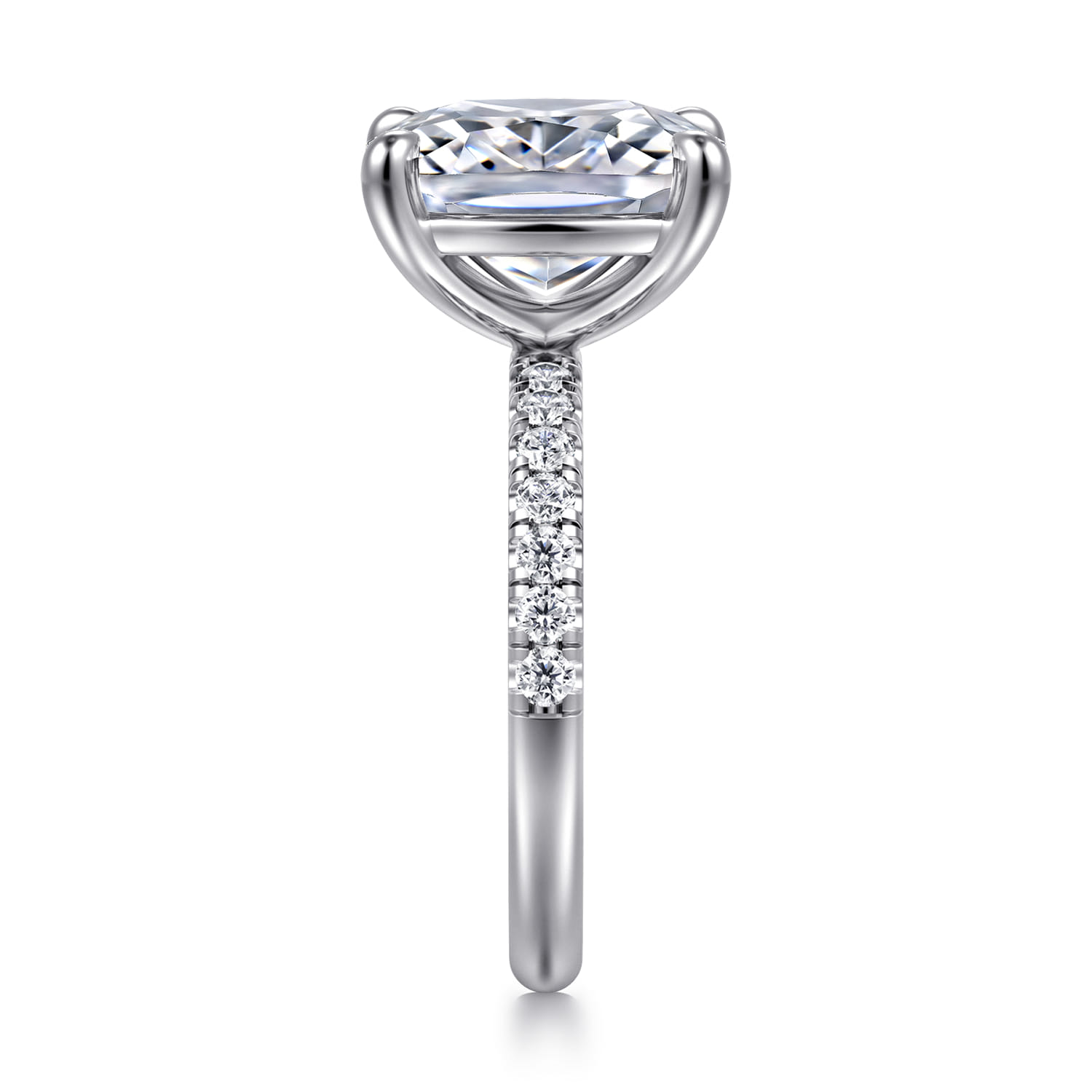 Winslow - 14K White Gold Elongated Cushion Diamond Engagement Ring - 0.35 ct - Shot 4