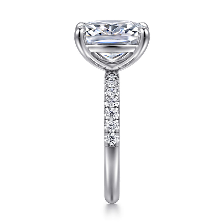 Winslow - 14K White Gold Elongated Cushion Diamond Engagement Ring - 0.35 ct - Shot 4
