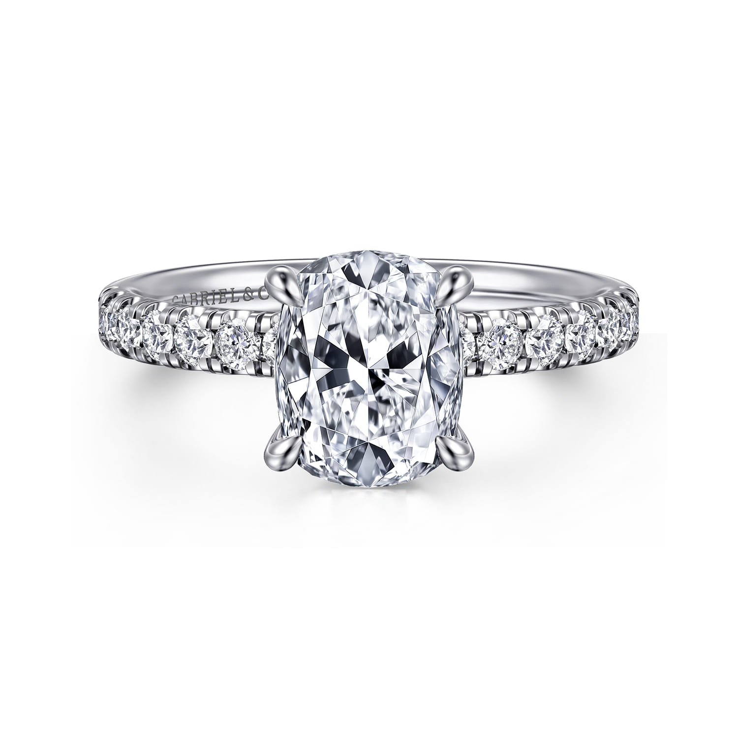 Winslow - 14K White Gold Elongated Cushion Diamond Engagement Ring - 0.35 ct - Shot 1