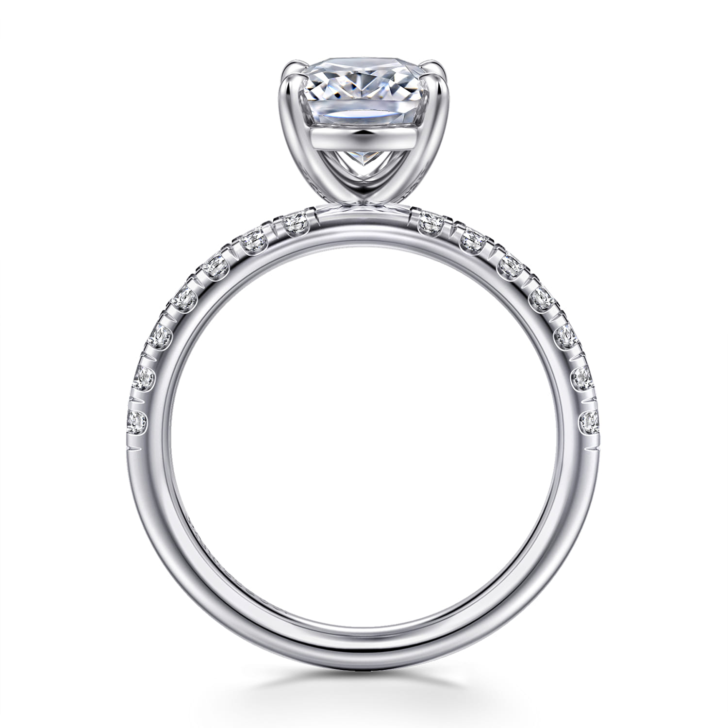 Winslow - 14K White Gold Elongated Cushion Diamond Engagement Ring - 0.35 ct - Shot 2