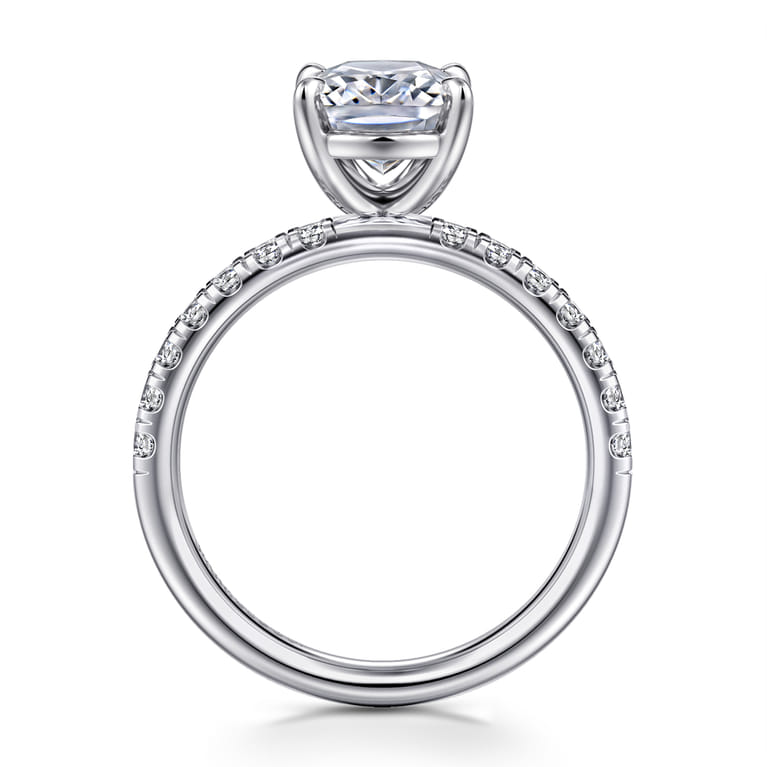 Winslow - 14K White Gold Elongated Cushion Diamond Engagement Ring - 0.35 ct - Shot 2