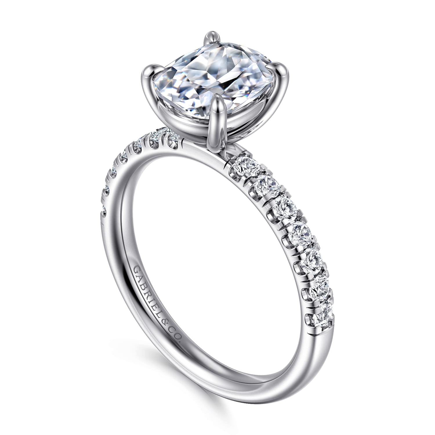 Winslow - 14K White Gold Elongated Cushion Diamond Engagement Ring - 0.35 ct - Shot 3
