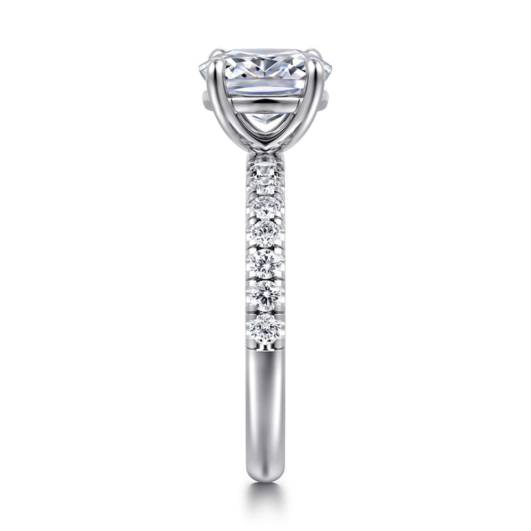 Winslow - 14K White Gold Elongated Cushion Diamond Engagement Ring - 0.35 ct - Shot 4