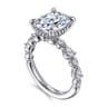 Eleeza - 14K White Gold Elongated Cushion Diamond Engagement Ring - 0.55 ct