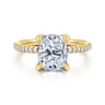 Lorenzo - 14K Yellow Gold Elongated Cushion Diamond Engagement Ring - 0.23 ct