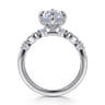 Clyde - 14K White Gold Compass Prong Elongated Cushion Diamond Engagement Ring - 0.22 ct