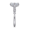 Clyde - 14K White Gold Compass Prong Elongated Cushion Diamond Engagement Ring - 0.22 ct
