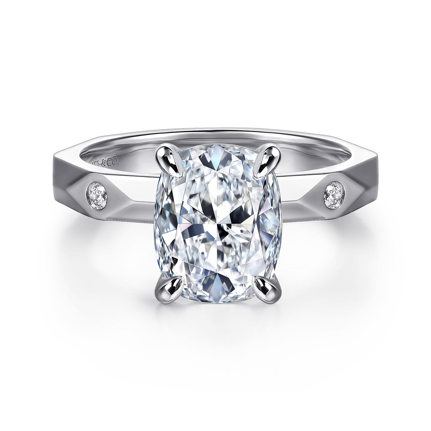 14K White Gold Diamond Engagement Ring - 0.06 ct - Shot 1