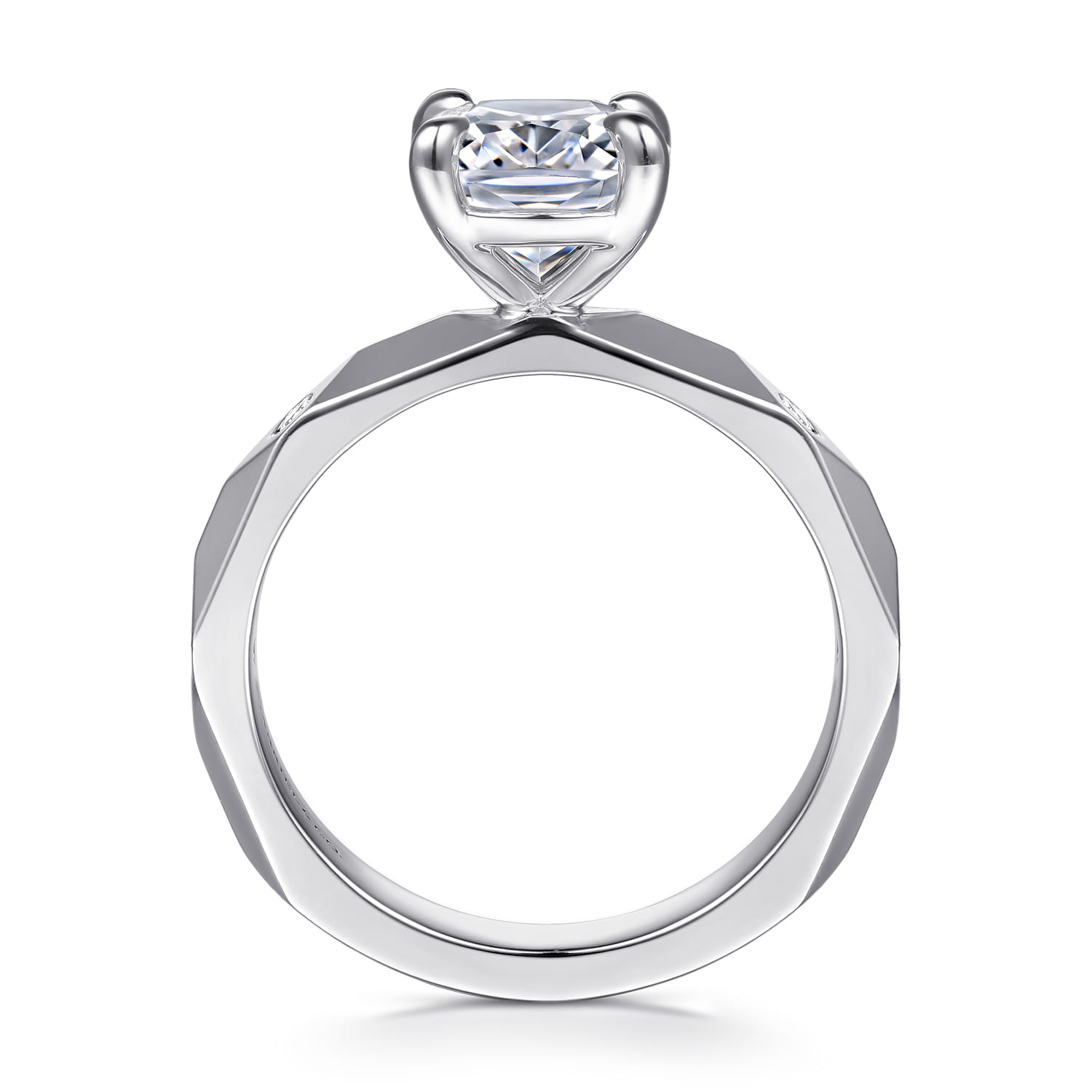 14K White Gold Diamond Engagement Ring - 0.06 ct - Shot 2