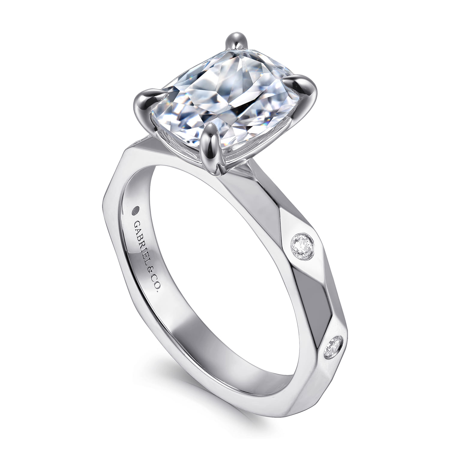 14K White Gold Diamond Engagement Ring - 0.06 ct - Shot 3