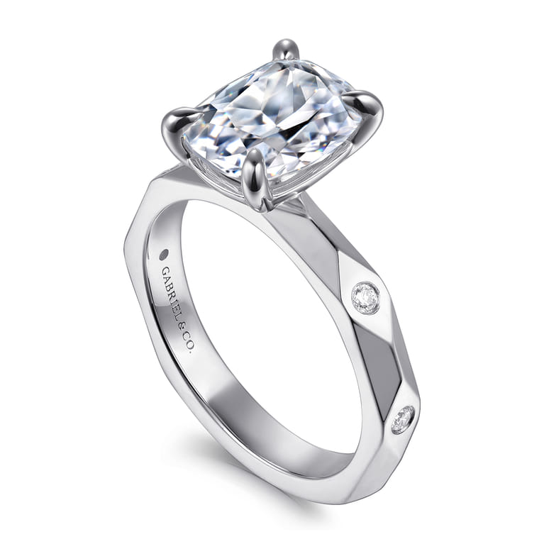 14K White Gold Diamond Engagement Ring - 0.06 ct - Shot 3