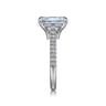 Shayanne - 14K White Gold Emerald Cut Aquamarine and Diamond Engagement Ring - 0.25 ct