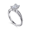Quinn - 14K White Gold Emerald Cut Diamond Channel Set Engagement Ring - 0.09 ct