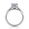 Quinn - 14K White Gold Emerald Cut Diamond Channel Set Engagement Ring - 0.1 ct