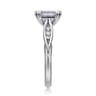 Quinn - 14K White Gold Emerald Cut Diamond Channel Set Engagement Ring - 0.1 ct