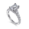 Piper - 14K White Gold Emerald Cut Diamond Engagement Ring - 0.78 ct