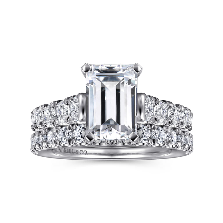 Piper - 14K White Gold Emerald Cut Diamond Engagement Ring - 0.78 ct - Shot 4