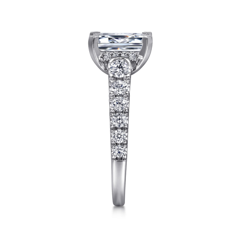 Piper - 14K White Gold Emerald Cut Diamond Engagement Ring - 0.78 ct - Shot 5