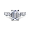 Piper - 14K White Gold Emerald Cut Diamond Engagement Ring - 0.78 ct