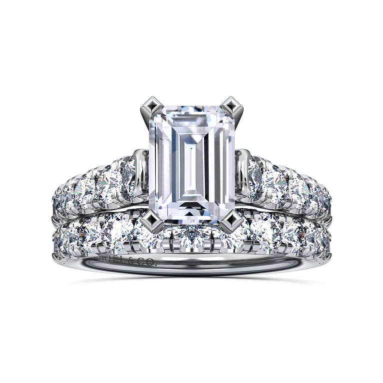 Piper - 14K White Gold Emerald Cut Diamond Engagement Ring - 0.78 ct - Shot 4