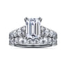 Piper - 14K White Gold Emerald Cut Diamond Engagement Ring - 0.78 ct