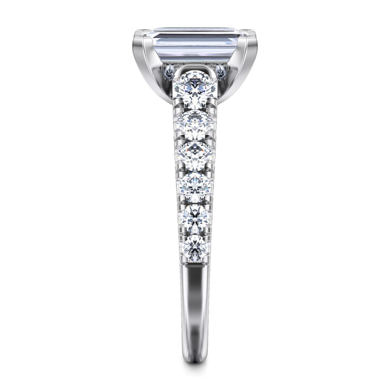 Piper - 14K White Gold Emerald Cut Diamond Engagement Ring - 0.78 ct - Shot 5