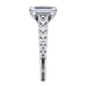 Piper - 14K White Gold Emerald Cut Diamond Engagement Ring - 0.78 ct