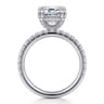 14K White Gold Emerald Cut Diamond Engagement Ring - 0.6 ct