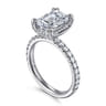 14K White Gold Emerald Cut Diamond Engagement Ring - 0.6 ct