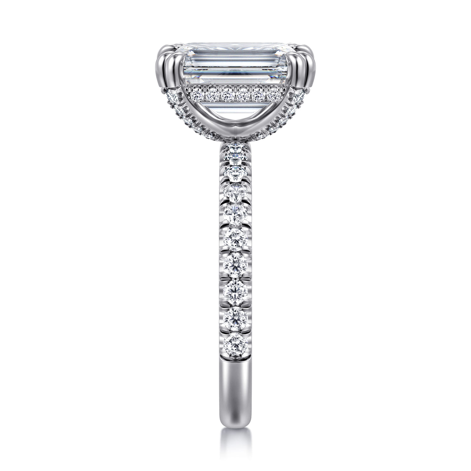 14K White Gold Emerald Cut Diamond Engagement Ring - 0.6 ct - Shot 4