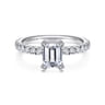 Amira - 14K White Gold Emerald Cut Diamond Engagement Ring - 0.51 ct