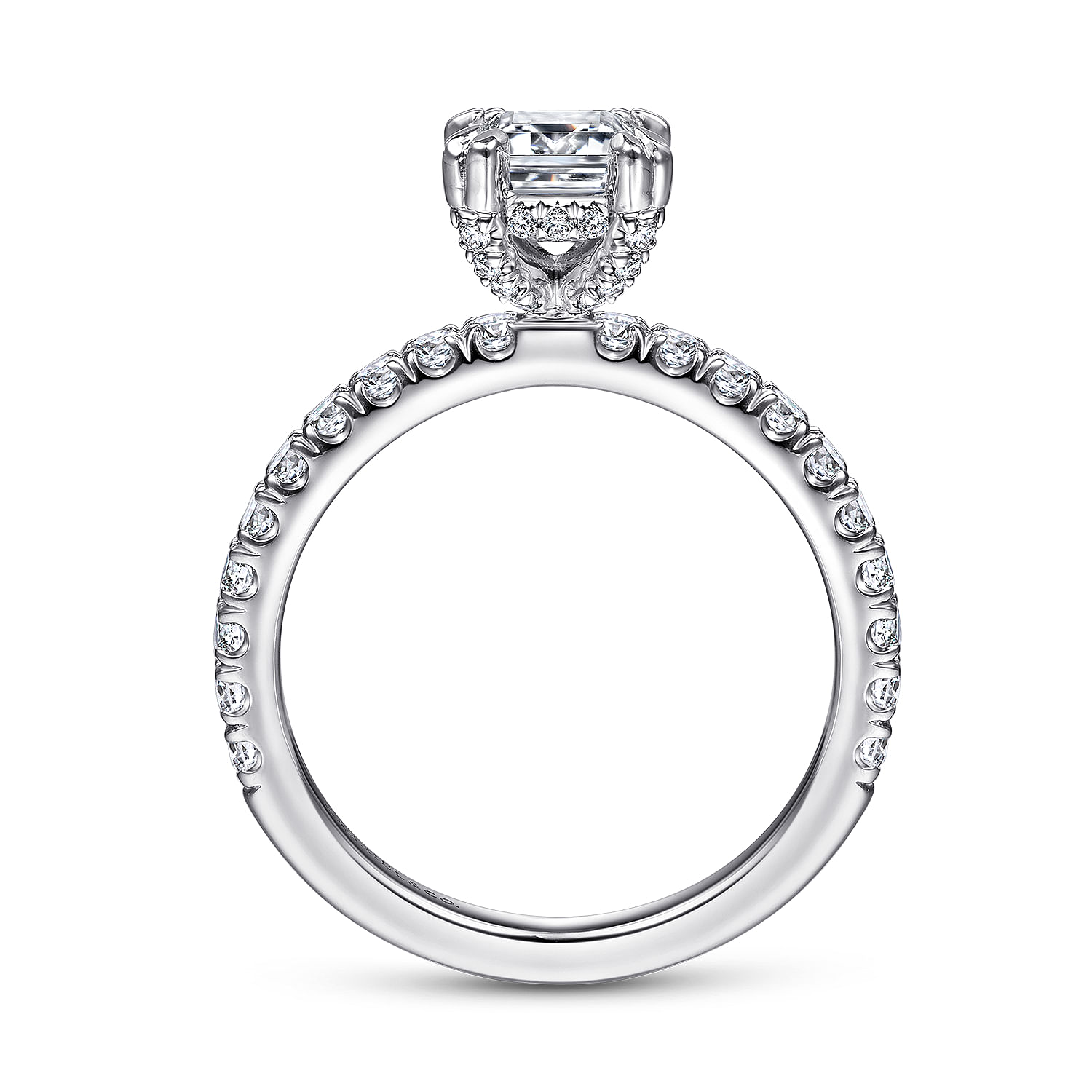 Amira - 14K White Gold Emerald Cut Diamond Engagement Ring - 0.51 ct - Shot 2