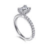 Amira - 14K White Gold Emerald Cut Diamond Engagement Ring - 0.51 ct