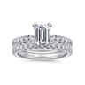 Amira - 14K White Gold Emerald Cut Diamond Engagement Ring - 0.51 ct