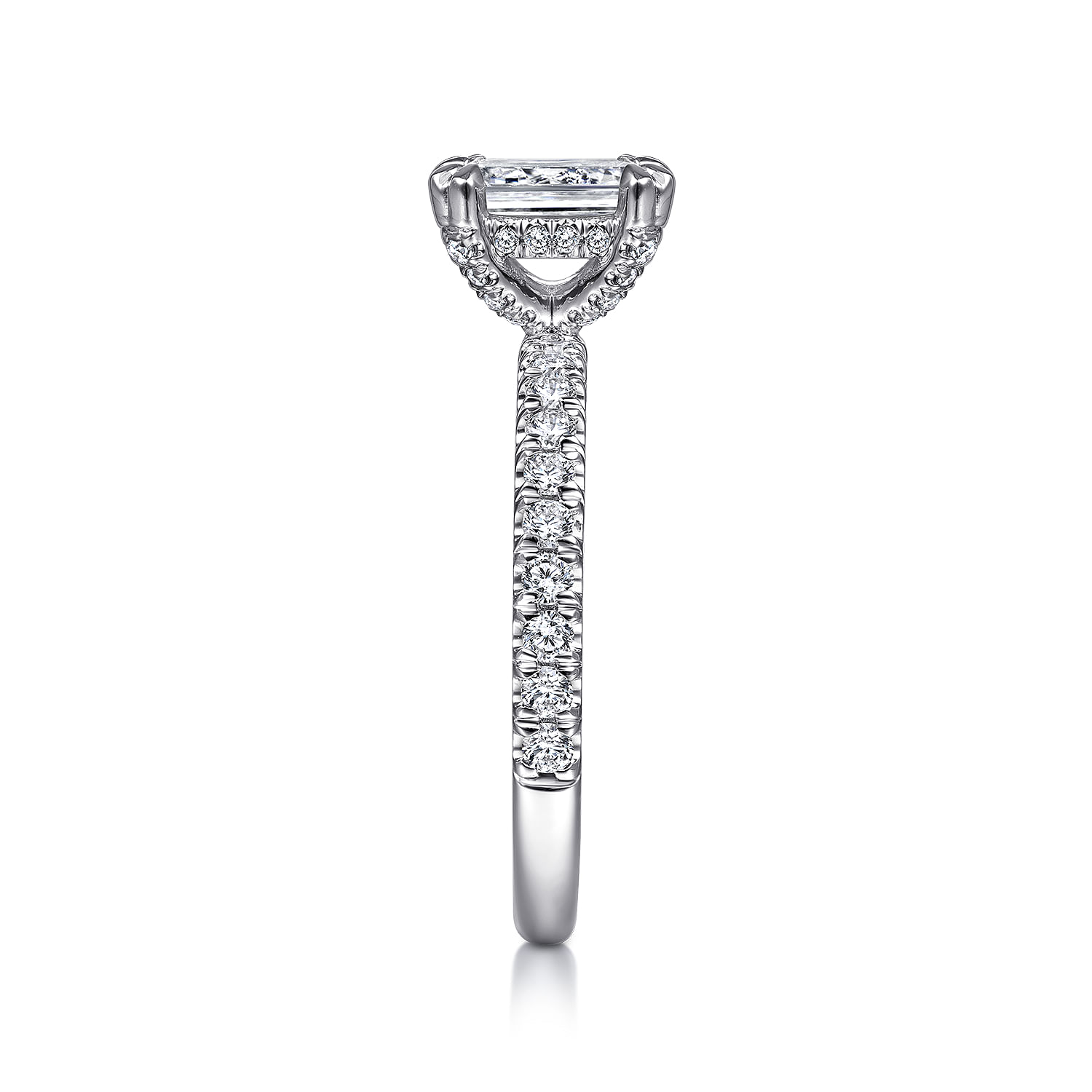 Amira - 14K White Gold Emerald Cut Diamond Engagement Ring - 0.51 ct - Shot 5